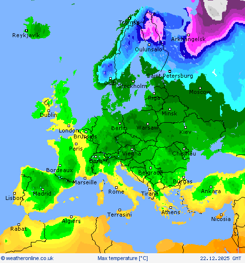 Max temperature Forecast maps