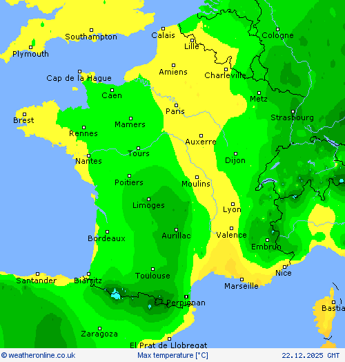 Max temperature Forecast maps