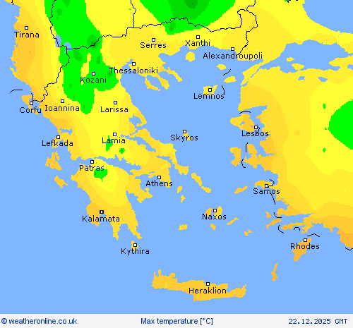 Max temperature Forecast maps