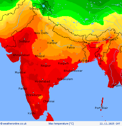 Max temperature Forecast maps