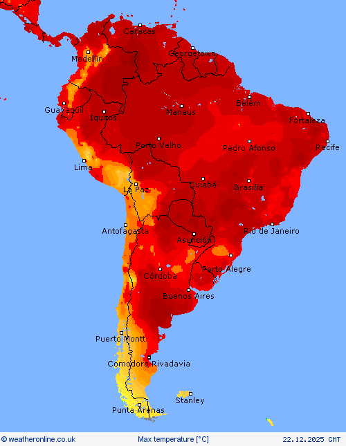 Max temperature Forecast maps