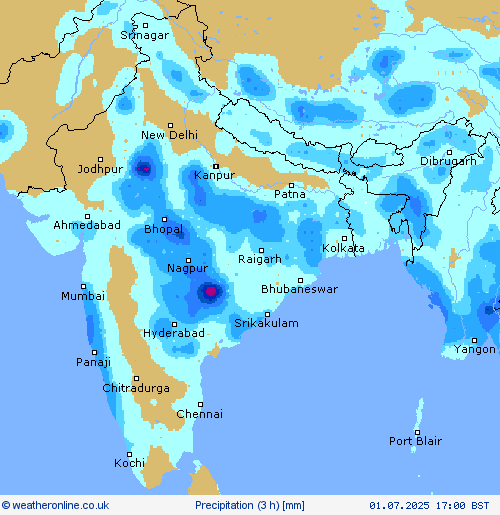 Precipitation (3 h) Forecast maps