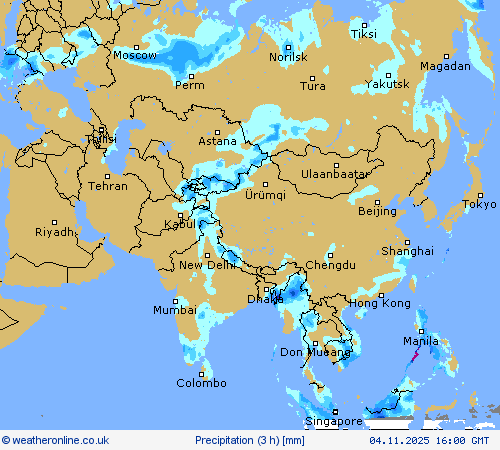 Precipitation (3 h) Forecast maps